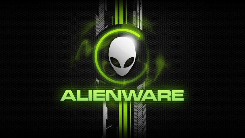 Alien Head Logo — Black, Futuristic, Digital Art, Green Light, Hex Pattern