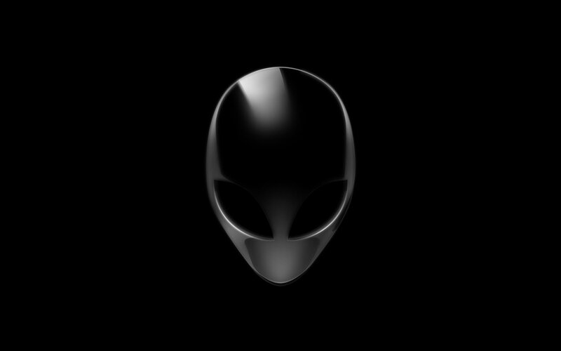 Alien Head Logo — Black, Minimalist, 3d Render