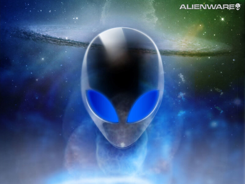 Alien Head Logo — Blue, Cosmic, Digital Art, Galaxy