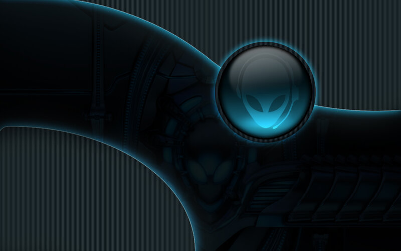 Alien Head Logo — Blue, Dark, Futuristic