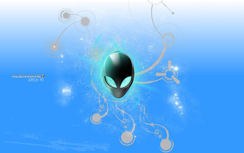 Alien Head Logo — Blue, Futuristic, Digital Art, Circles