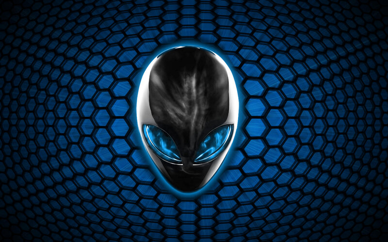 Alien Head Logo — Blue, Futuristic