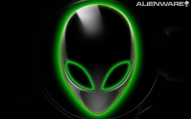Alien Head Logo — Green, Dark, Futuristic, Digital Art