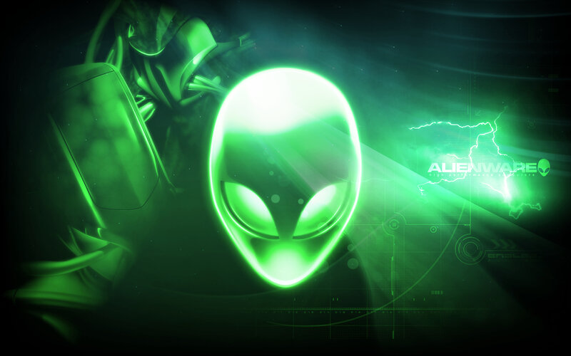 Alien Head Logo — Green, Futuristic