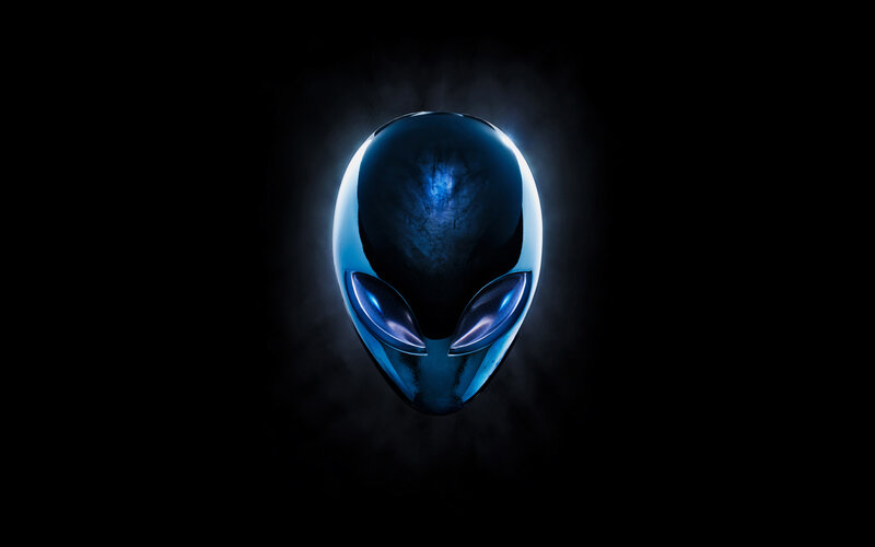 Alien head logo on black