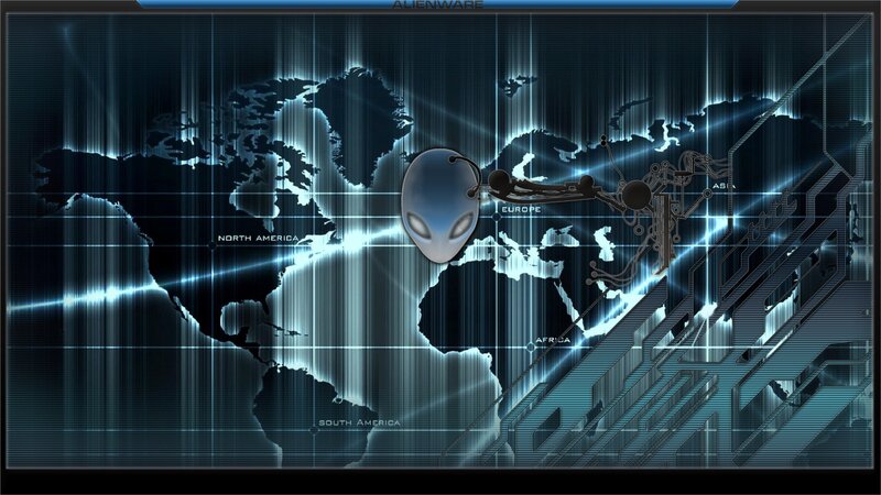 Alien Head on World Map