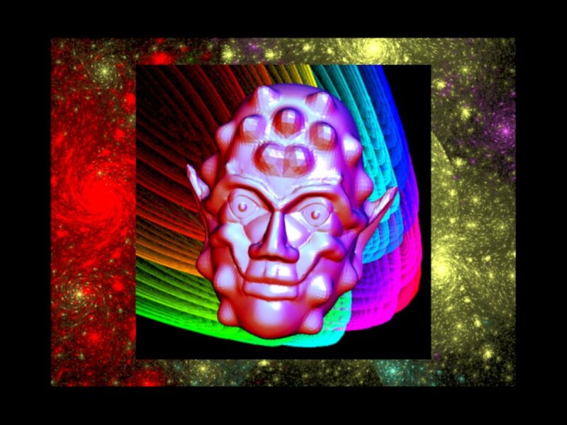 Alien Head Sculpture — Purple