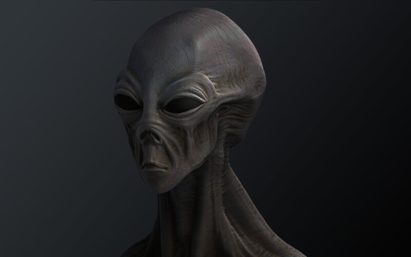 alien head sculpture
