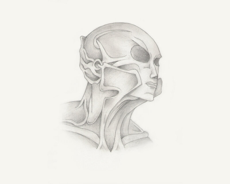 alien head sketch