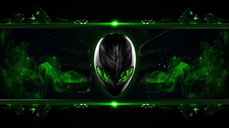 Alien Head with Glowing Eyes — Black, Dark, Futuristic