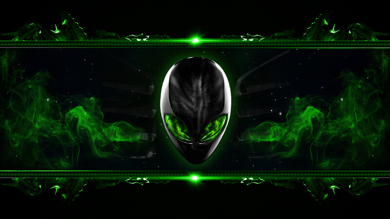 Alien Head with Glowing Eyes — Black