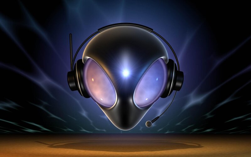 Alien Head with Headphones