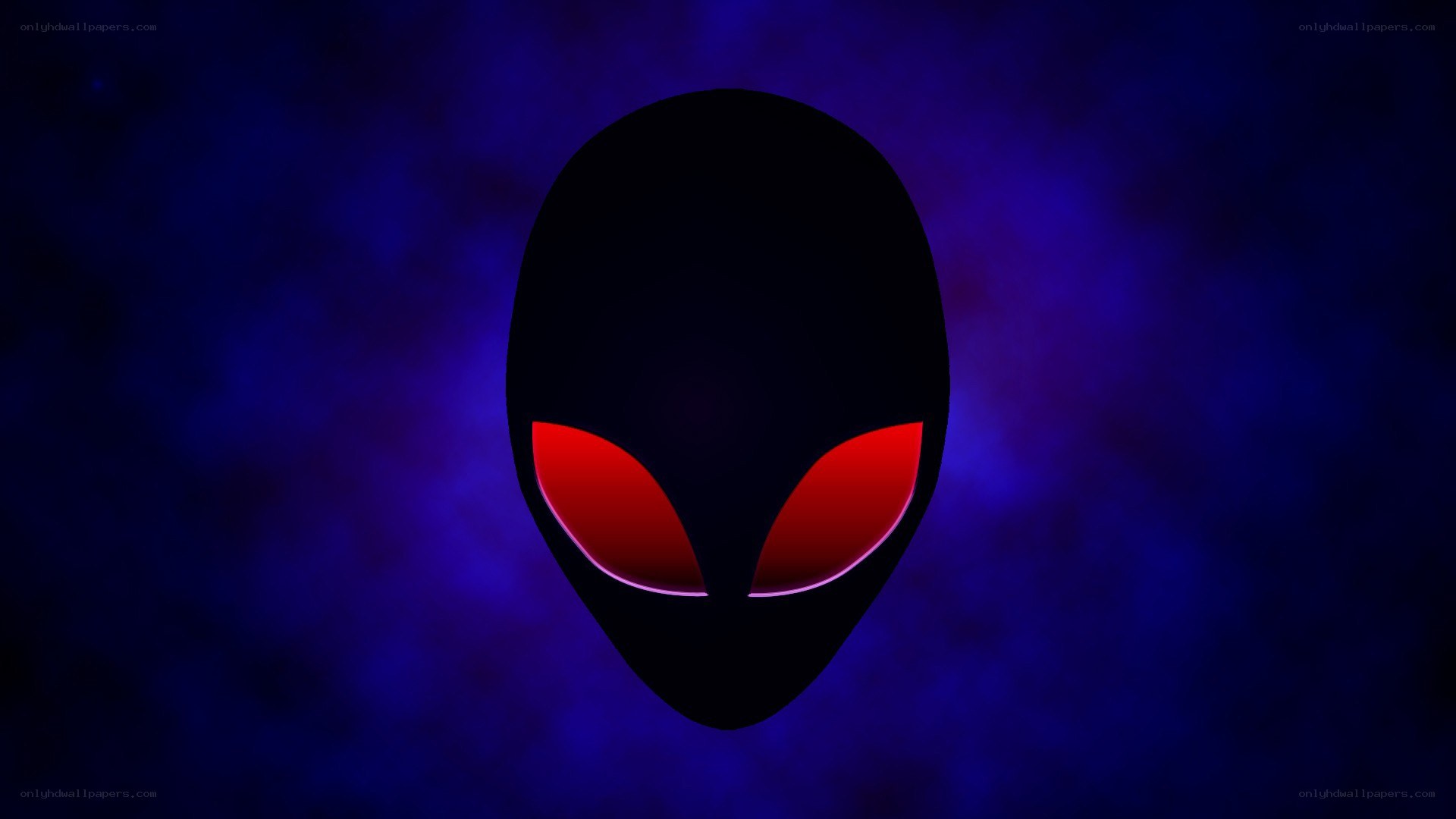alien head with red eyes