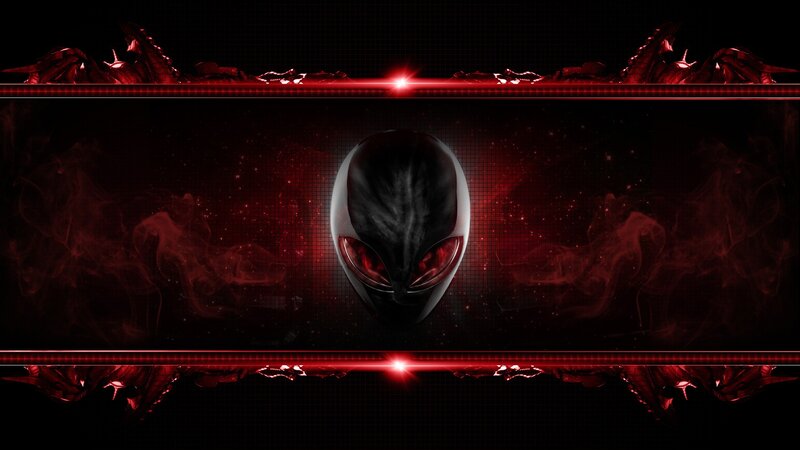 Alien head with red lights