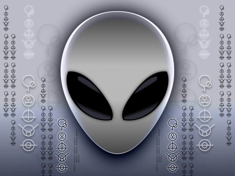 Alien Head with Symbols