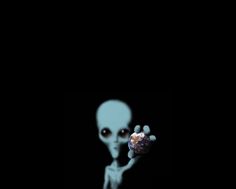 Alien Holding Earth — Black