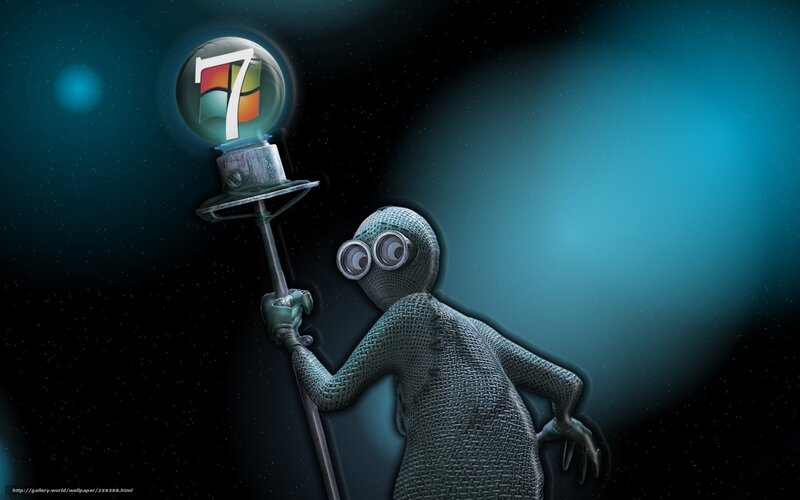alien holding windows 7 lamp