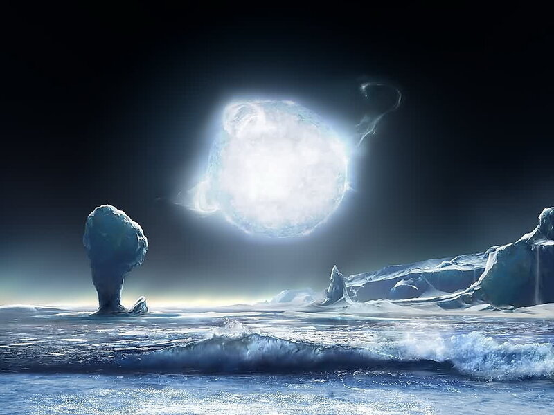 alien ice planet landscape