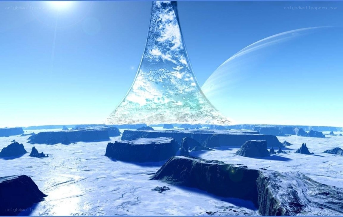 alien ice world landscape