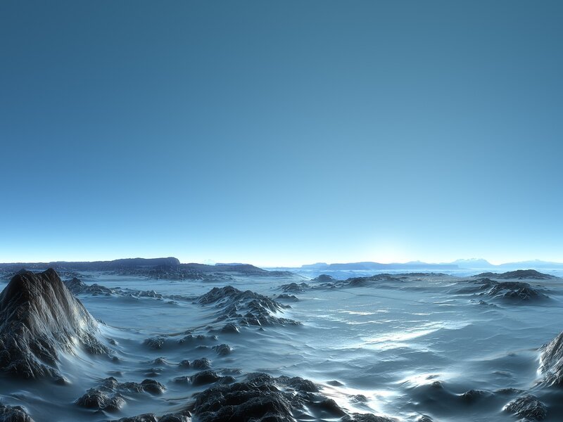 alien icy landscape