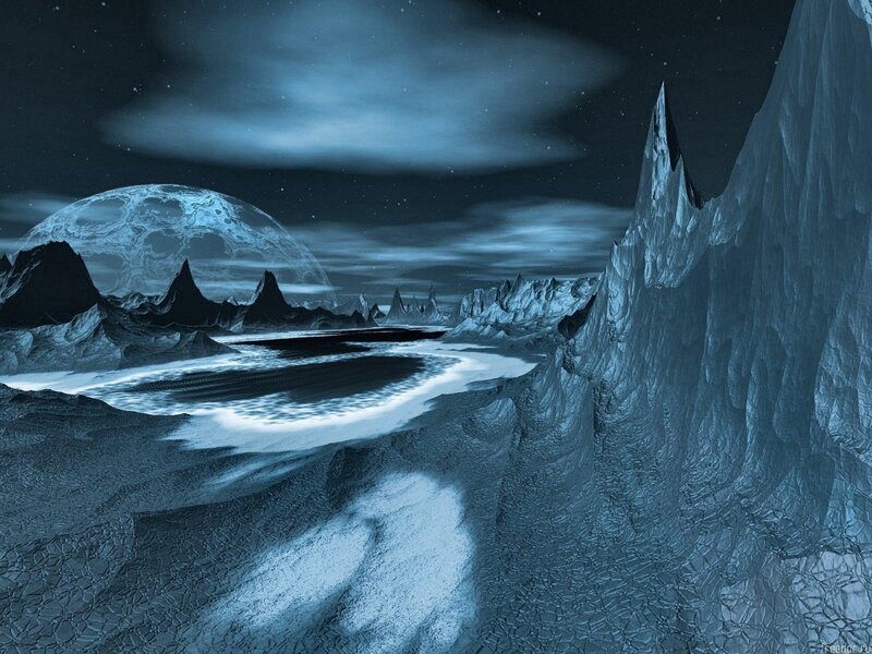 alien icy landscape