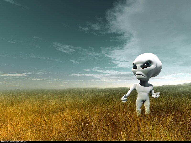 Alien in a Field — Green