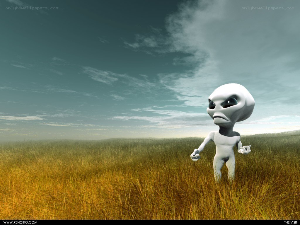 alien in a field