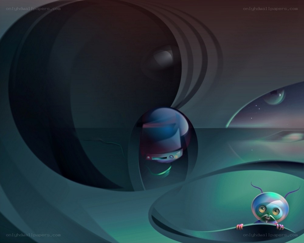 alien in a futuristic tunnel