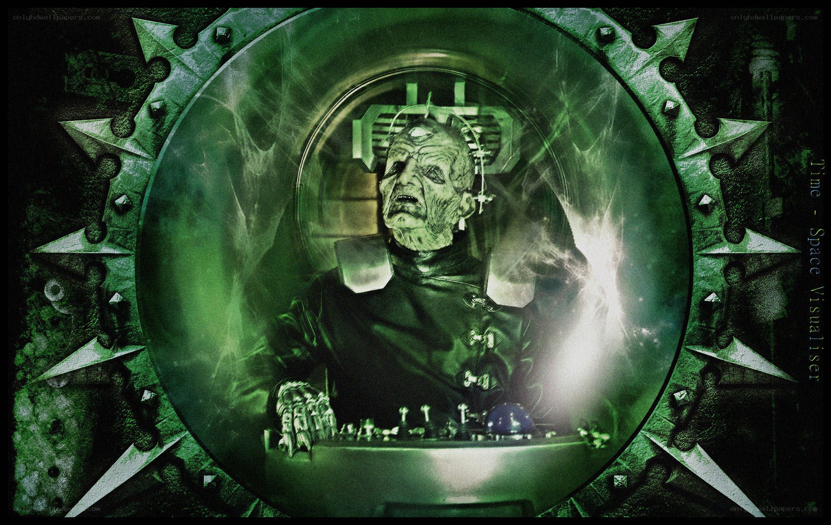 alien in a green chamber