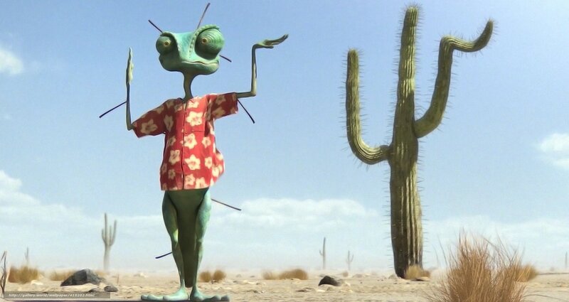 alien in desert landscape