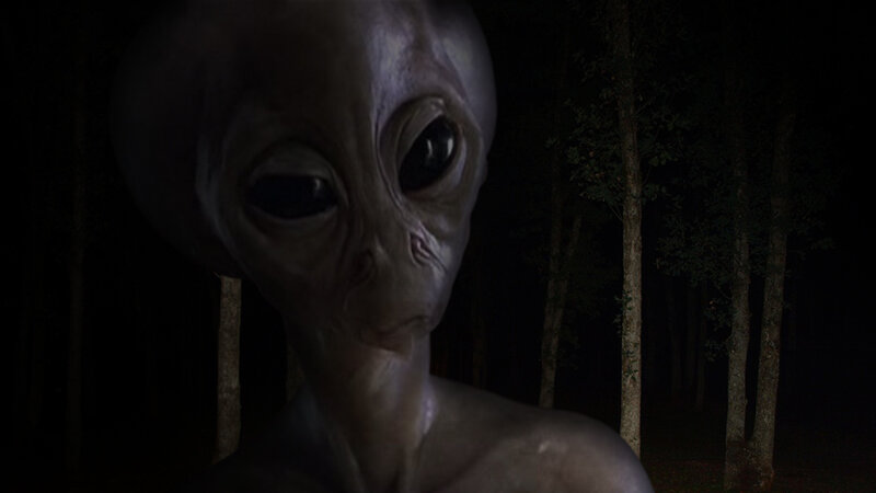 Alien in Forest — Black, Dark