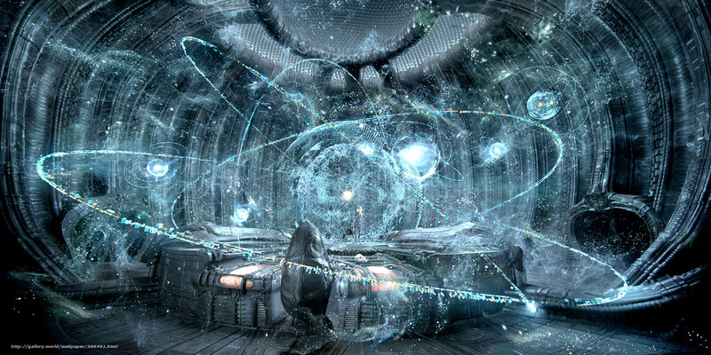 Alien in Futuristic Chamber — Blue