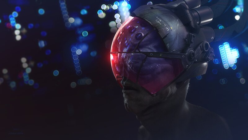 Alien in Helmet