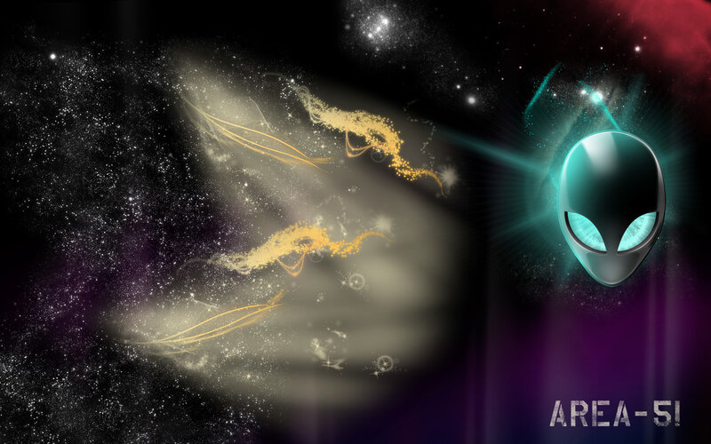 Alien in space with nebula