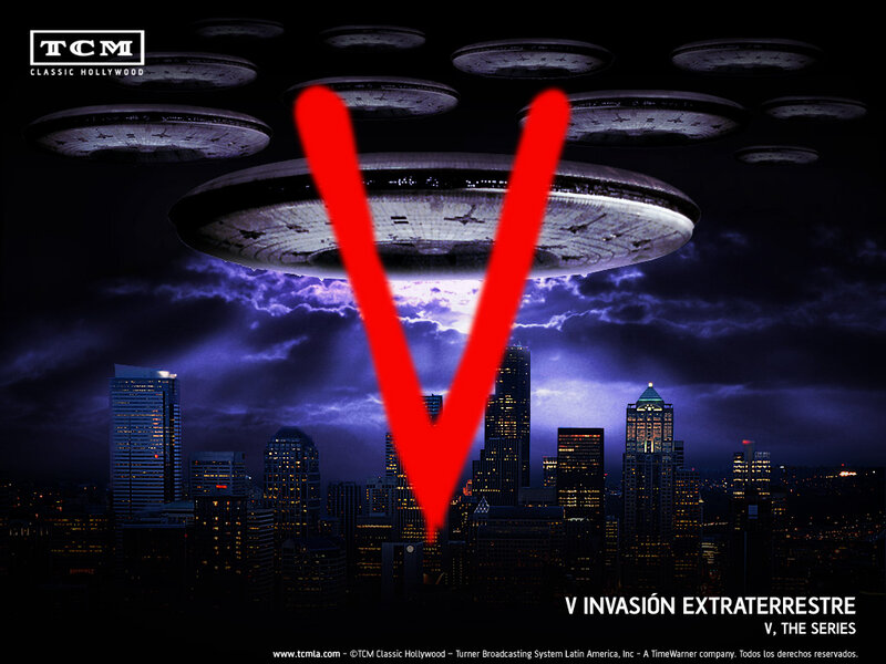 Alien Invasion over City — Purple