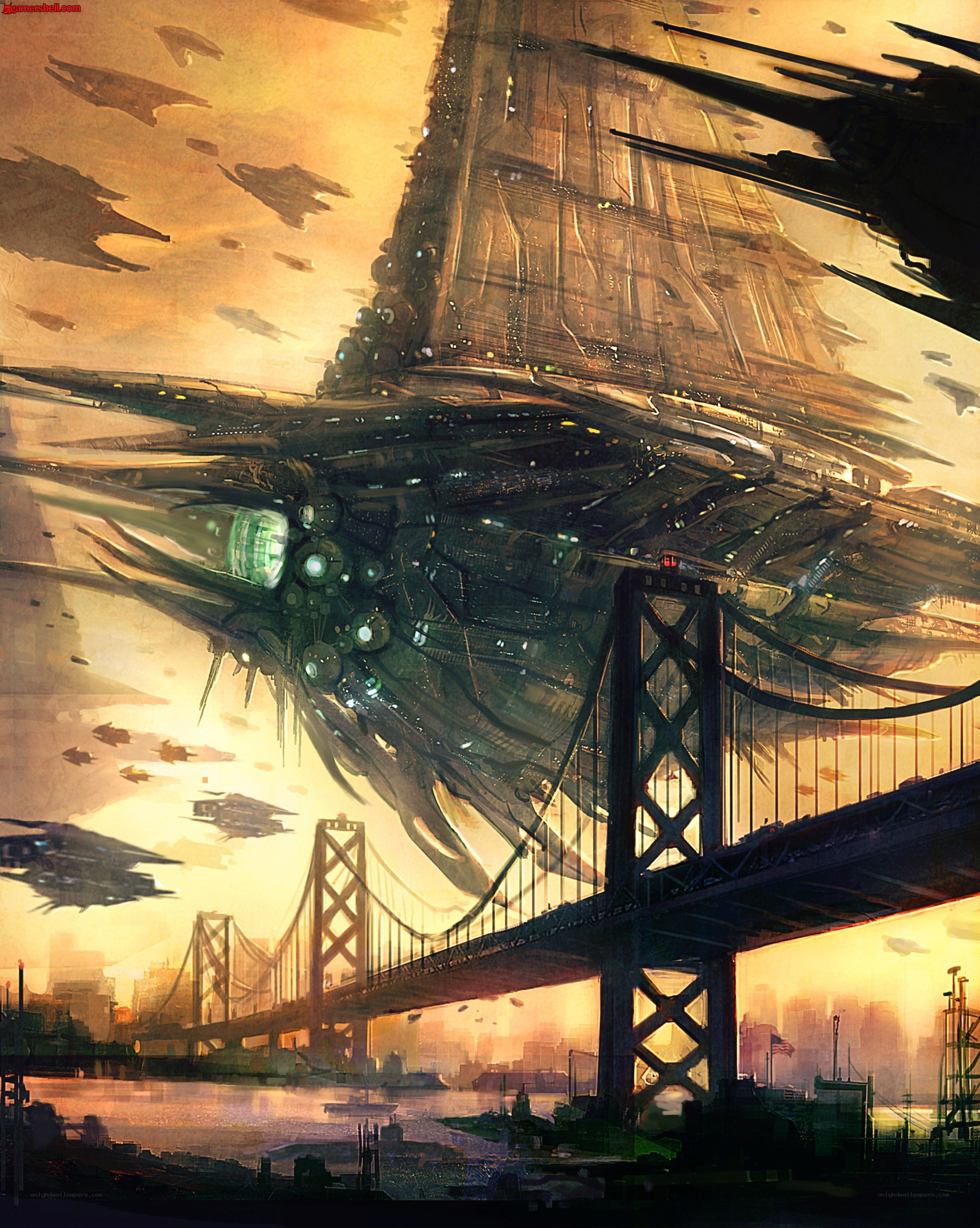 Alien invasion over San Francisco