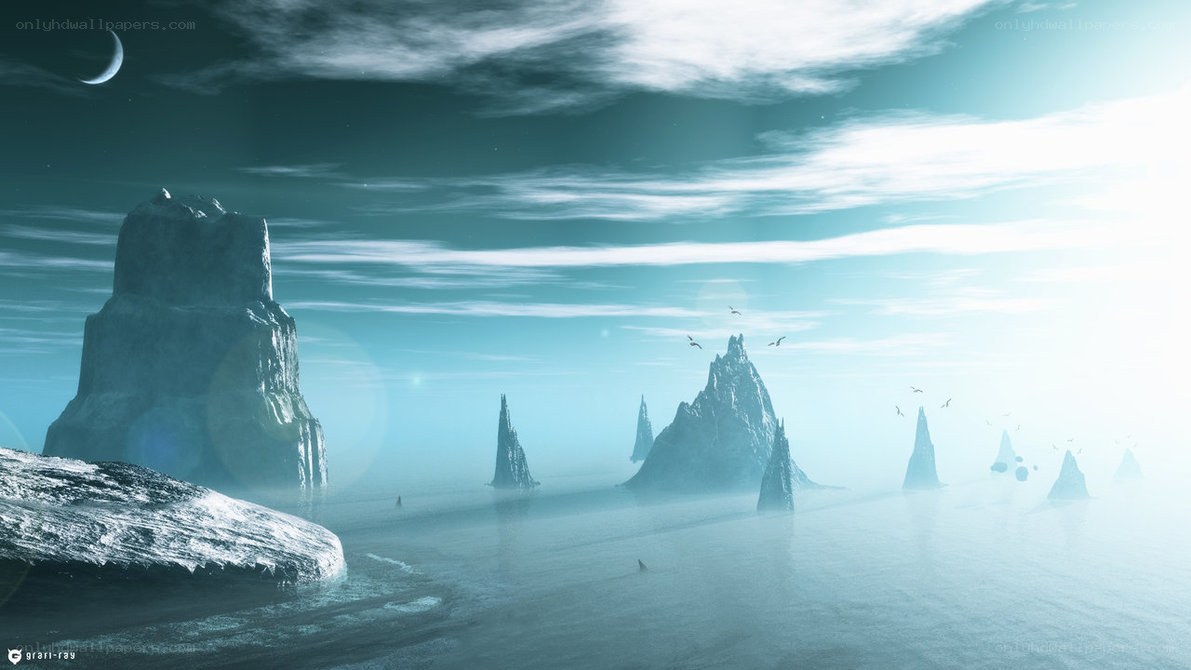 alien island landscape