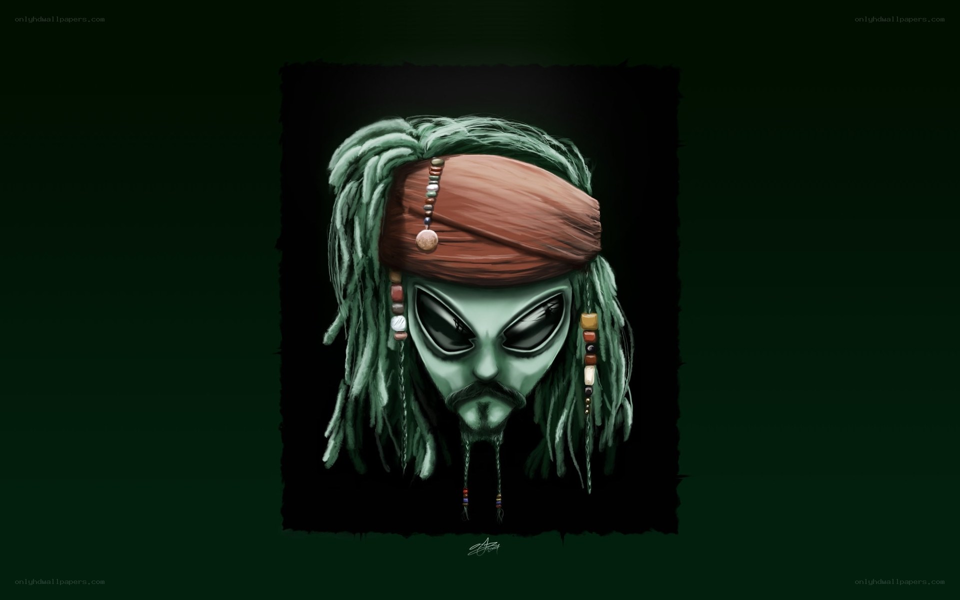 alien jack sparrow portrait