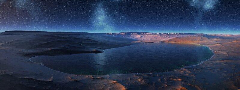 Alien Lake on Desert Planet