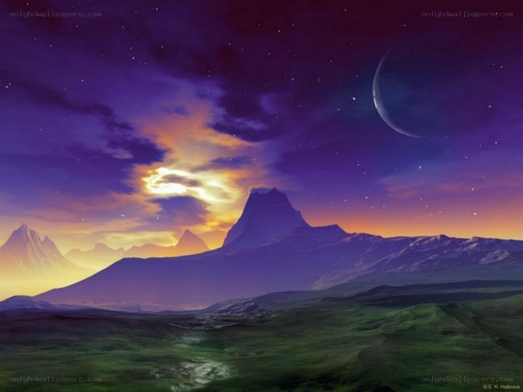 alien landscape at dusk