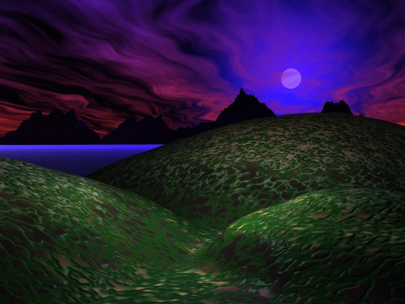 Alien Landscape at Night — Purple, Dramatic