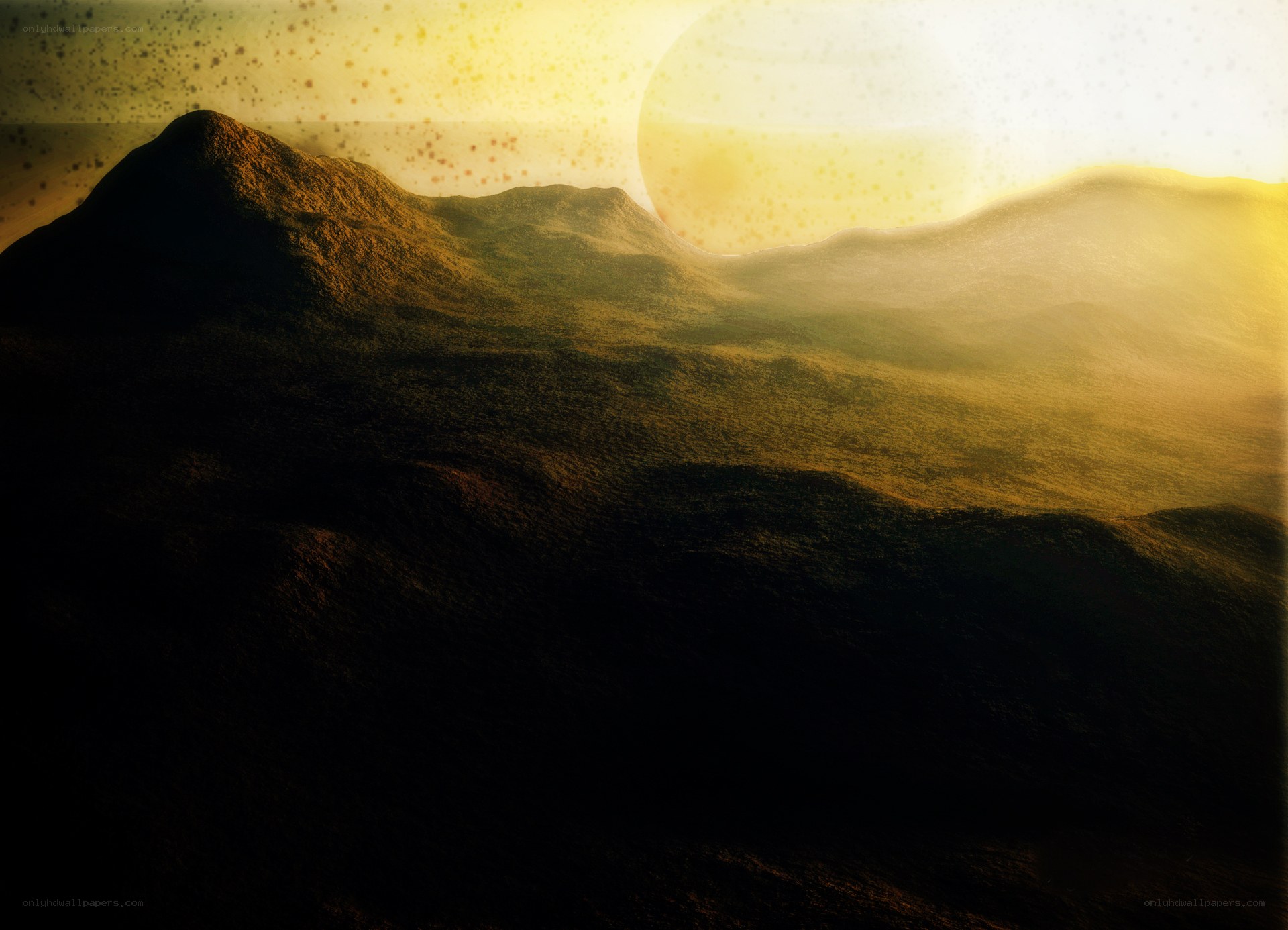 alien landscape at sunrise