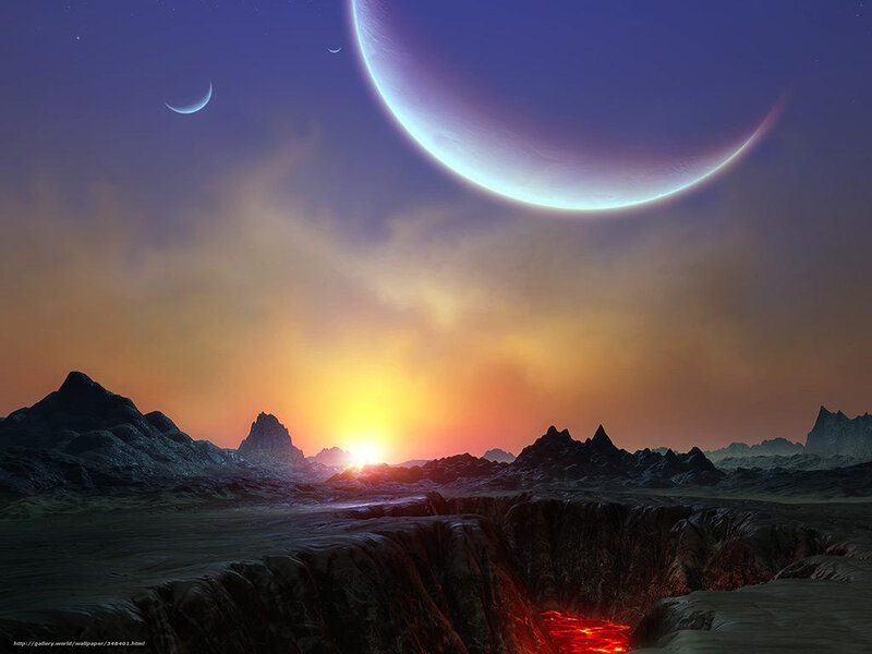 Alien Landscape at Sunrise — Purple, Dramatic
