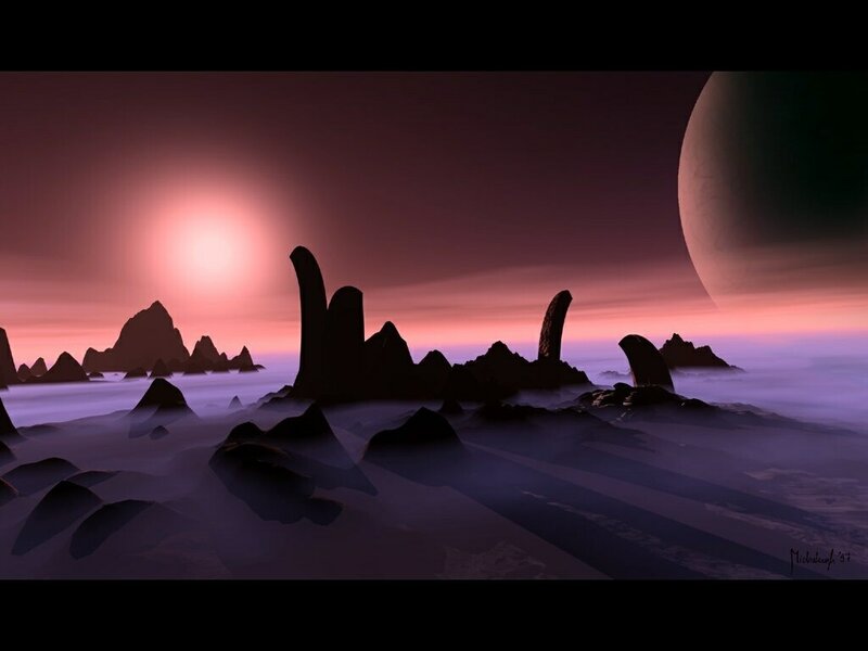 Alien Landscape at Sunset — Purple, Dramatic
