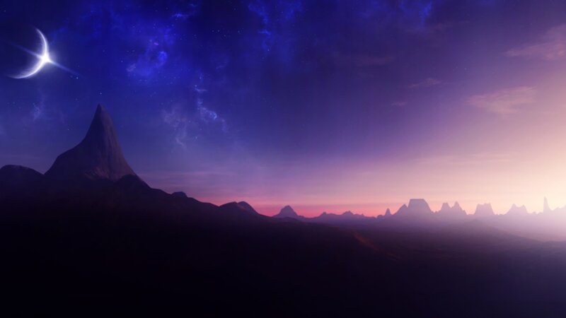 alien landscape at twilight