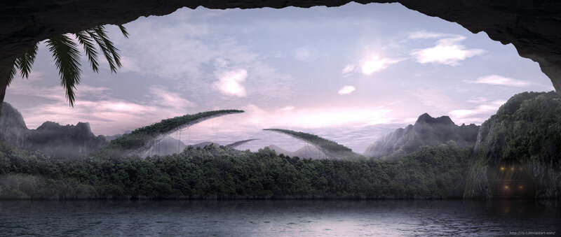 Alien Landscape View — Green