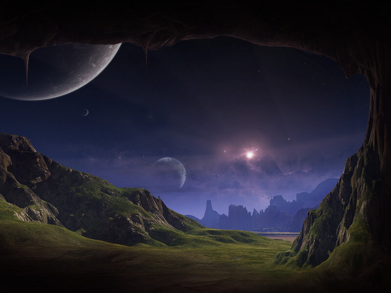 Alien Landscape View — Purple, Dramatic