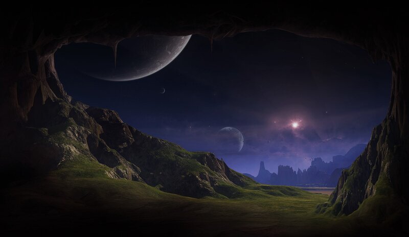 Alien Landscape View — Purple