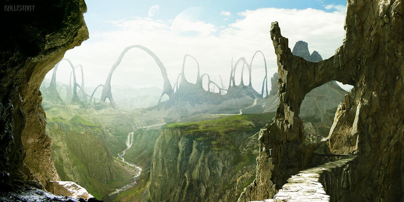 alien landscape with arches
