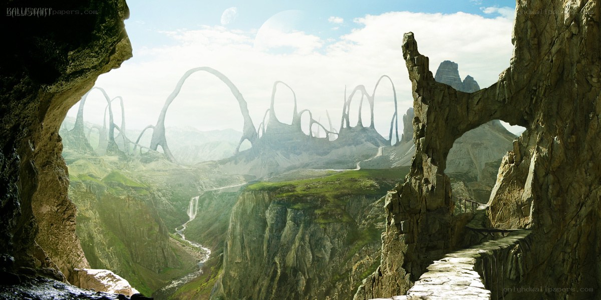 alien landscape with arches